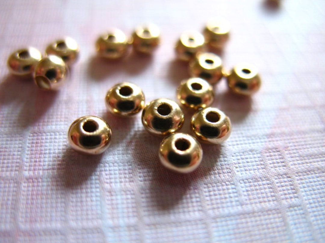 14k Gold Filled Spacers Beads, SMOOTH SAUCERS Spacer Beads, Bulk, 3.25
