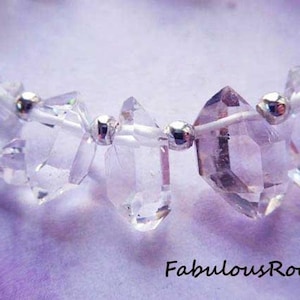 Top Drilled, 6-8 or 8-10 mm, Herkimer Diamonds Crystals Raw Nuggets, Double Terminated Gemstone, AAA, april birthstone m s solo