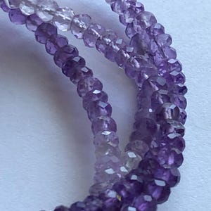 Shaded AMETHYST Rondelles Beads, Luxe AAA, 3-3.5 mm, Full Strand, Purple,  February birthstone  plum berry .,