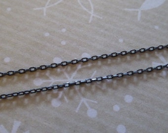 Oxidized Drawn Cable Chain, Sterling Silver, Elongated Drawn Cable Chain Bulk, 2x1 mm, wholesale vintage SS..S90 ox solo