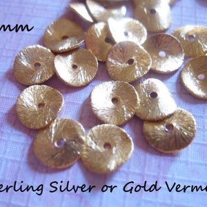 10-100 pcs / 6 mm Wavy Discs Spacer, Potato Chip Beads / 24k Gold Vermeil or Sterling Silver / wholesale jewelry finding vsb6 wavy6 solo