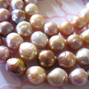 KASUMI Pearls Ming Pearls Edison Pearl, 10.5-11 mm Lilac Peach Fresh Water Round AAA Nucleated Wrinkled Surface FreshWater Culture Pearl