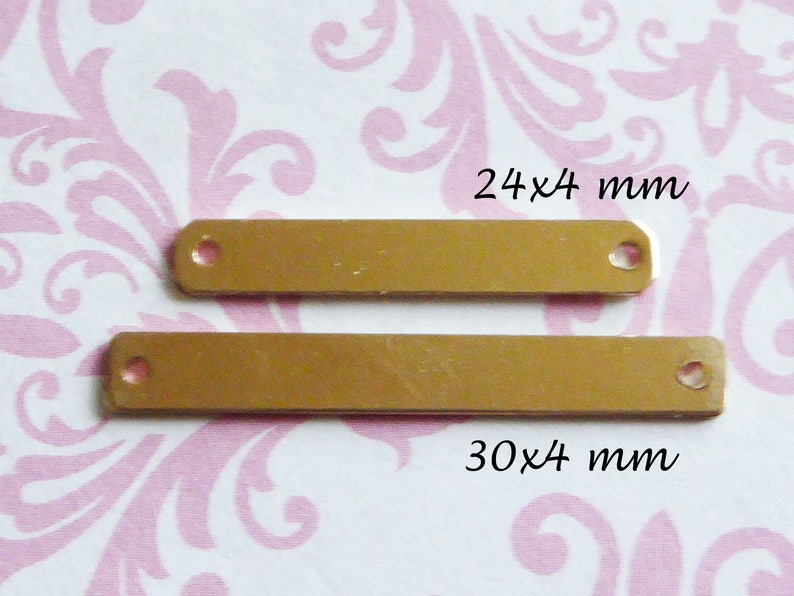 14k Gold Filled Bar Anhänger: Metall Stanzrohling (30 x 4 mm) Bild 4