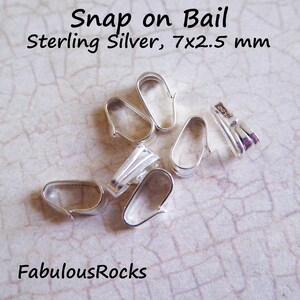 Sterling Silver or 14k Gold filled Bail Charm BAIL Pendant Bail Necklace Bail Snap on, Small 7x2.75 mm Wholesale 925 SS Bail solo nb3 image 2