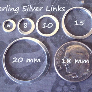 Anel de salto conector CIRCLE LINK / 5 peças / 8 10 15 20 mm, prata esterlina 24k ouro vermeil / meio círculo martelado N57