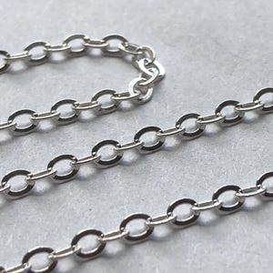 Sterling Silver Chain / Flat Cable Chain / 3.5x2.5 mm, 5-100 ft, Bracelet Necklace Anklet Extender Wholesale Bulk Chains / mmss m55 hp