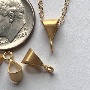 22k Gold Plated Sterling Silver Pendant Bail - 9x5 mm