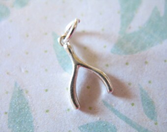 1 pc, Wishbone WISH BONE Pendants Charms, Sterling Silver, 17.5x7.5 mm, jennifer aniston good luck wholesale sf.wish luckcharms gdc