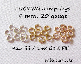 10-500 pcs, Jump Locks Jumplocks LOCKING Jump Rings Jumprings Wholesale Open Jump Rings, 4 mm, 20 gauge ga g, Bulk DIY Jewelry Supplies jr4