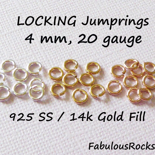 10-500 pcs, Jump Locks Jumplocks LOCKING Jump Rings Jumprings Wholesale Open Jump Rings, 4 mm, 20 gauge ga g, Bulk DIY Jewelry Supplies jr4