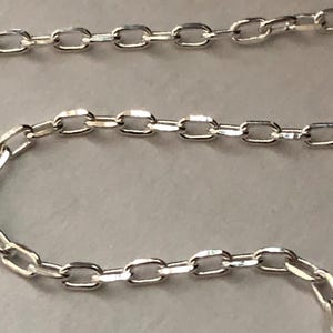 1-100 ft / Silver Drawn Cable Chain, 2.5x1.7 mm Cable Chain, Elongated Rectangular Link / Sterling Silver Necklace Chain, heavy  SS..S601 hp