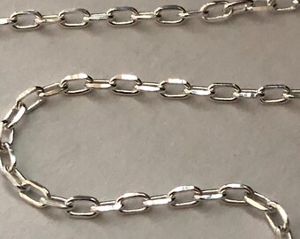 Łańcuch kablowy ze srebra próby 925, ogniwa prostokątne 2,5 x 1,7 mm, ciężki