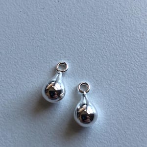 1-10 pieces, Sterling Silver Puffy Puffed Teardrop Tear Drop Charms Pendants Earring Drops Dangles, Small or Large, td11 td18 p solo