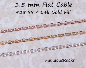 Gold Cable Chain Gold Fill Chain 14k Gold Fill Chain, 1.5 mm Necklace Chain Wholesale Bulk Gold Dainty Chain Delicate Chain ssgf sgf1 t s1