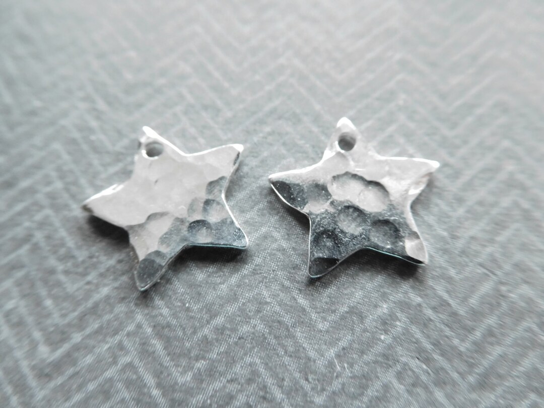 1-25 Pcs, STAR Charm Pendant, Sterling Silver, 21 Gauge