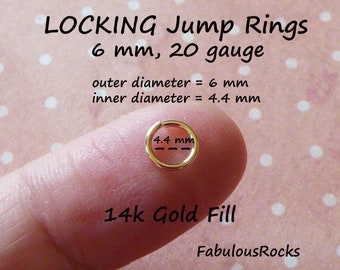 6mm 10 Piece Gold Filled Jumplock Jump Rings 