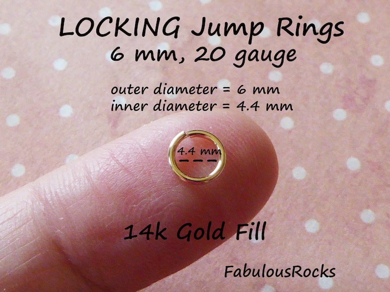 10-100 pc 14k Gold Filled LOCKING Jump Ring Jump Lock Jumpring Jumplock Bulk, Open 6 mm 20 gauge, Wholesale Jewelry Finding jr6 2t solo ool image 2