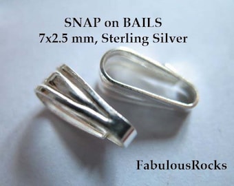 Sterling Silver or 14k Gold filled Bail Charm BAIL Pendant Bail Necklace Bail Snap on, Small  7x2.75 mm Wholesale 925 SS Bail solo nb3