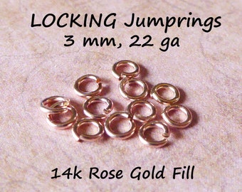 3 mm OPEN Jump Rings Licking Jump Rings, 22 gauge, 14k Rose Gold Fill Dainty Petite Jumpring Wholesale Jewelry Supplies  jr3 ool rg fc.s