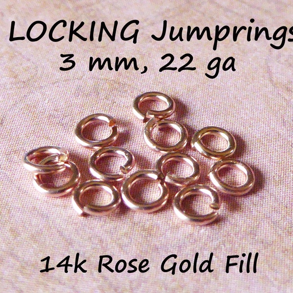 3 mm OPEN Jump Rings Licking Jump Rings, 22 gauge, 14k Rose Gold Fill Dainty Petite Jumpring Wholesale Jewelry Supplies  jr3 ool rg fc.s