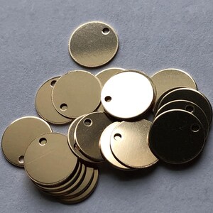 14k Gold Filled Metallrohlinge Scheiben, 9 mm, 3/8&quot;, Kreis Pailletten, 26 Gauge, Schmuck Metallrohling blank110 blank9