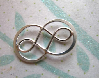 Sterling Silver Double Infinity Link Pendant, Small Charm (20x11 mm)