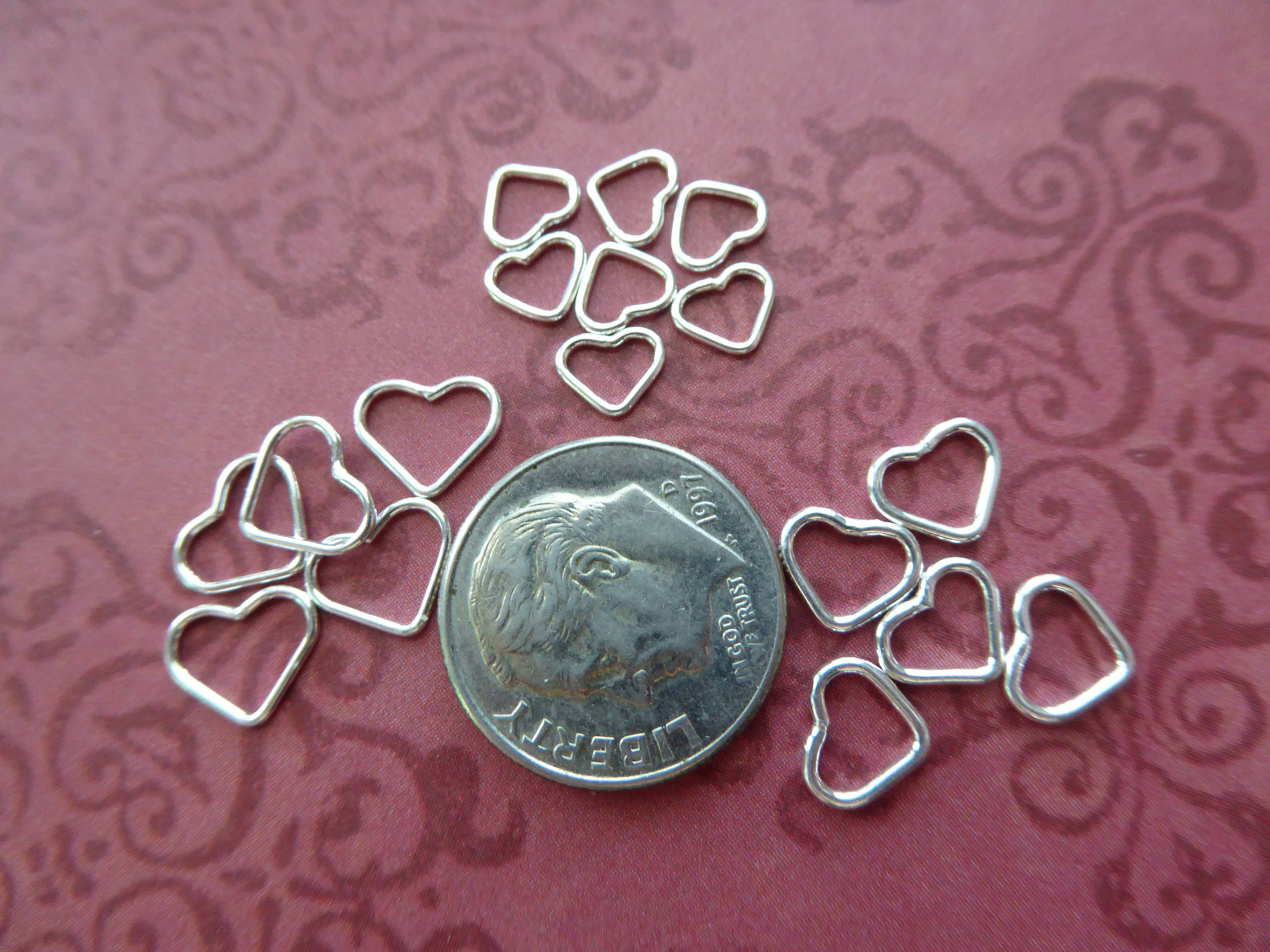 Sterling Silver Heart Jump Rings, 6mm 22 Gauge, 10-100 Pcs - Etsy