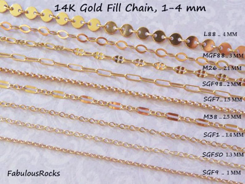 1-25 ft / Gold Fill CHAIN, 14kt 14k Gold Filled Chain, Cable Necklace Chain Wholesale Chain 1.3 1.5 1.7 2 mm mmgf m38 sgf1 sgf7 sgf50 gs image 3