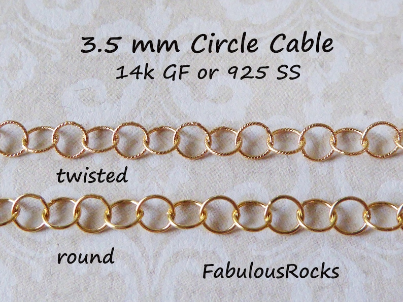 14k Gold Filled Chain by the Foot, 3.5 mm Round Circle Necklace Chain, Extender Chain Jewelry Chain Bulk Unfinished Chain m9 mgf9 image 10