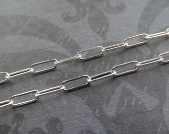 Łańcuszek kablowy ze srebra próby 925: ciągniony, spinacz do papieru, 5 x 2 mm