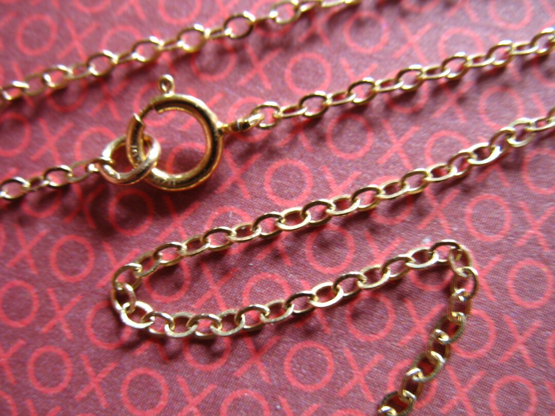 16 17 18 20 Inch, Gold Filled Chain Neck Chain With Clasp, 1.7 Mm Flat
