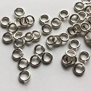 Sterling Silver Jump Rings,  LOCKING, secure jump locks, 4 mm, 20 gauge / 10-500 pieces bulk, wholesale discount  SJR4mm..hp plain