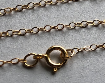 Gold Fill Kettenhalskette: 1,3 mm Flachkabel, fertiges Schmuckstück