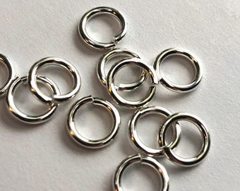 Sterling Silver Locking Jump Rings, 6mm 18 Gauge, Jewelry Supplies