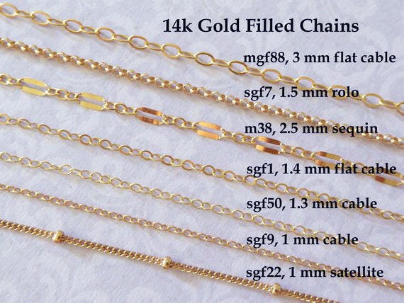  14k Gold Filled 1mm Necklace Extender Chain 1, 2, 3