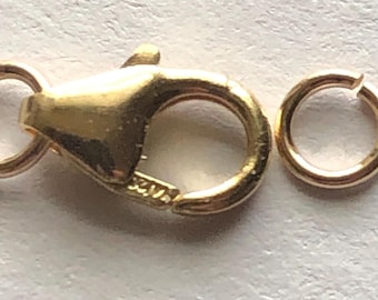 1-50 Sets  Gold Lobster Clasp, 14k Gold Filled Lobster Claw Clasps,Trigger Clasps Wholesale Jewelry Supplies, 12.5x5 mm / fc.s solo lc.1