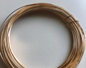 Alambre relleno de oro de 14 k: alambre redondo para joyería, calibre 16, semiduro/muy blando, WGF16