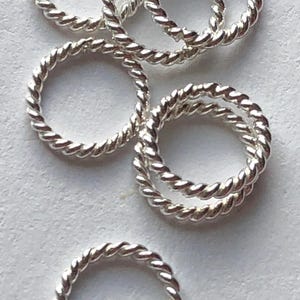 Shop Sale.. 10 25 50 100 pcs, 925 Sterling Silver JUMPRINGS Jump Ring Bulk, Twisted, Closed, THICK, 8 mm, 18 gauge, SJR8mm solo tjr.s 810 hp