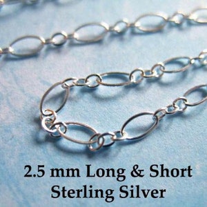 Sterling Silver Chain, Long & Short Necklace Chain Bulk Footage, 5x2.5 mm Oval Link Jewelry Chain M5