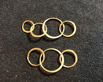 Linked CIRCLES Pendant Charm Link Connectors / Three or Four links, Sterling or Gold Vermeil art tc solo.