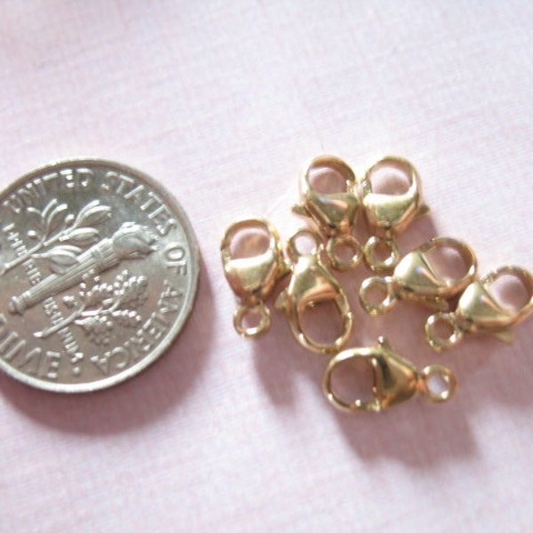 14k Gold Filled or Sterling Silver Lobster Claw Clasps, Trigger Clasps Bulk, 9x5 mm, 11x6 mm, 13x7.5 mm  fc.s lc.2