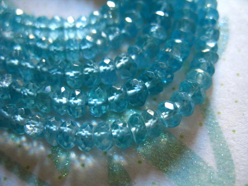 APATITE Rondelles Caribbean Apatite Faceted Luxe AAA 3.5-4 - Etsy