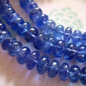 5-100 pcs / 3-4 mm TANZANITE Beads Rondelle Gemstones Semiprecious Gems / Periwinkle Blue, faceted, december birthstone brides 34 solo image 4