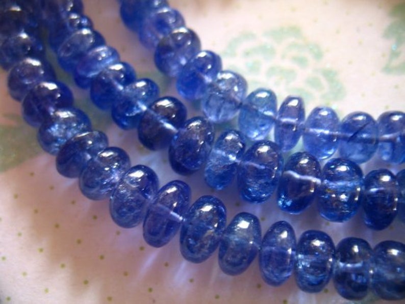 5-100 pcs / 3-4 mm TANZANITE Beads Rondelle Gemstones Semiprecious Gems / Periwinkle Blue, faceted, december birthstone brides 34 solo image 4