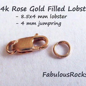 14k rose gold filled lobster clasp 3x8mm - lobster clasp 14gfk
