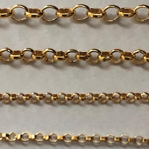 ROLO Chain by the Foot, 1 2 3 mm 14k Gold Filled Rolo, Unfinished Belcher Chain Rolo Chain Wholesale 14k GF  solo mgf10 sgf2 sgf7 m67 m63 q