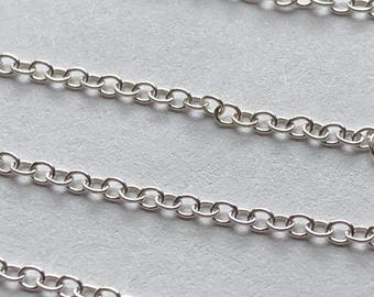 Sterling Silver Cable Chain, 2x1.6mm, Necklace Jewelry Making