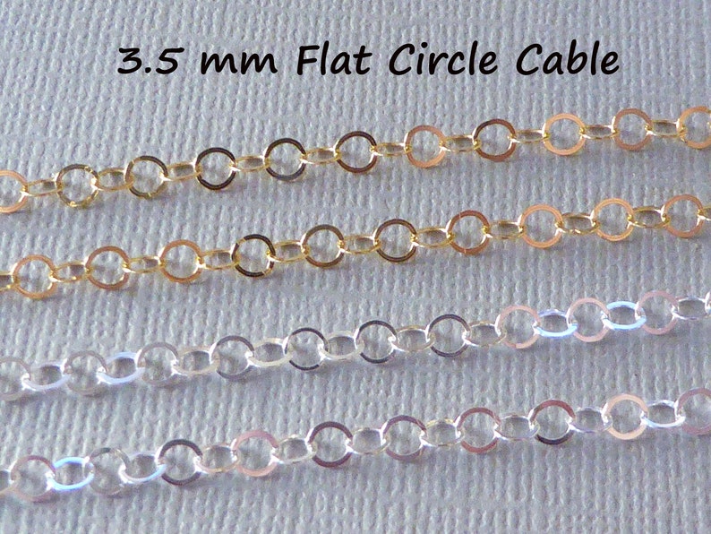 14k Gold Filled Chain by the Foot, 3.5 mm Round Circle Necklace Chain, Extender Chain Jewelry Chain Bulk Unfinished Chain m9 mgf9 image 8