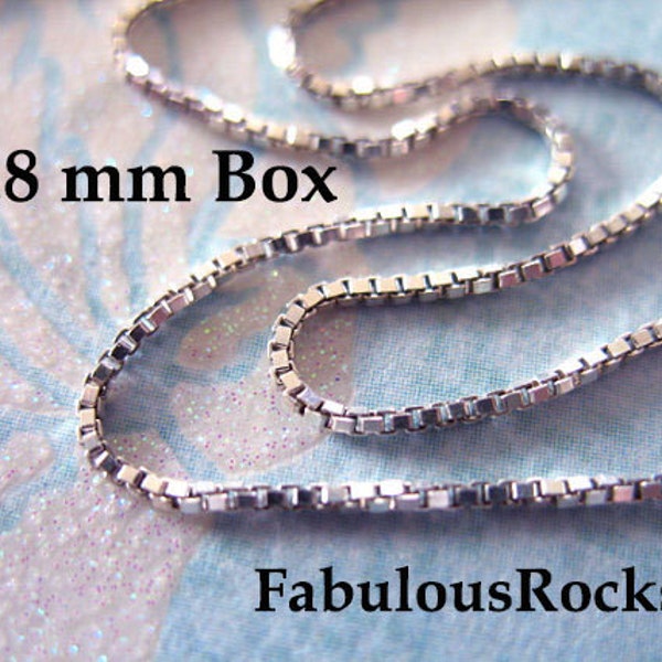 1 to 100 ft / Box Chain Wholesale, Sterling Silver Chain Bulk, 0.80 mm Solid 925 SS Jewelry Necklace Chain, Jewelry Supplies solo SS S868 hp