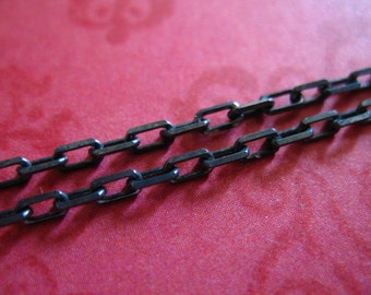 Oxidized Sterling Silver Cable Chain Necklace, 2.5x1.7mm